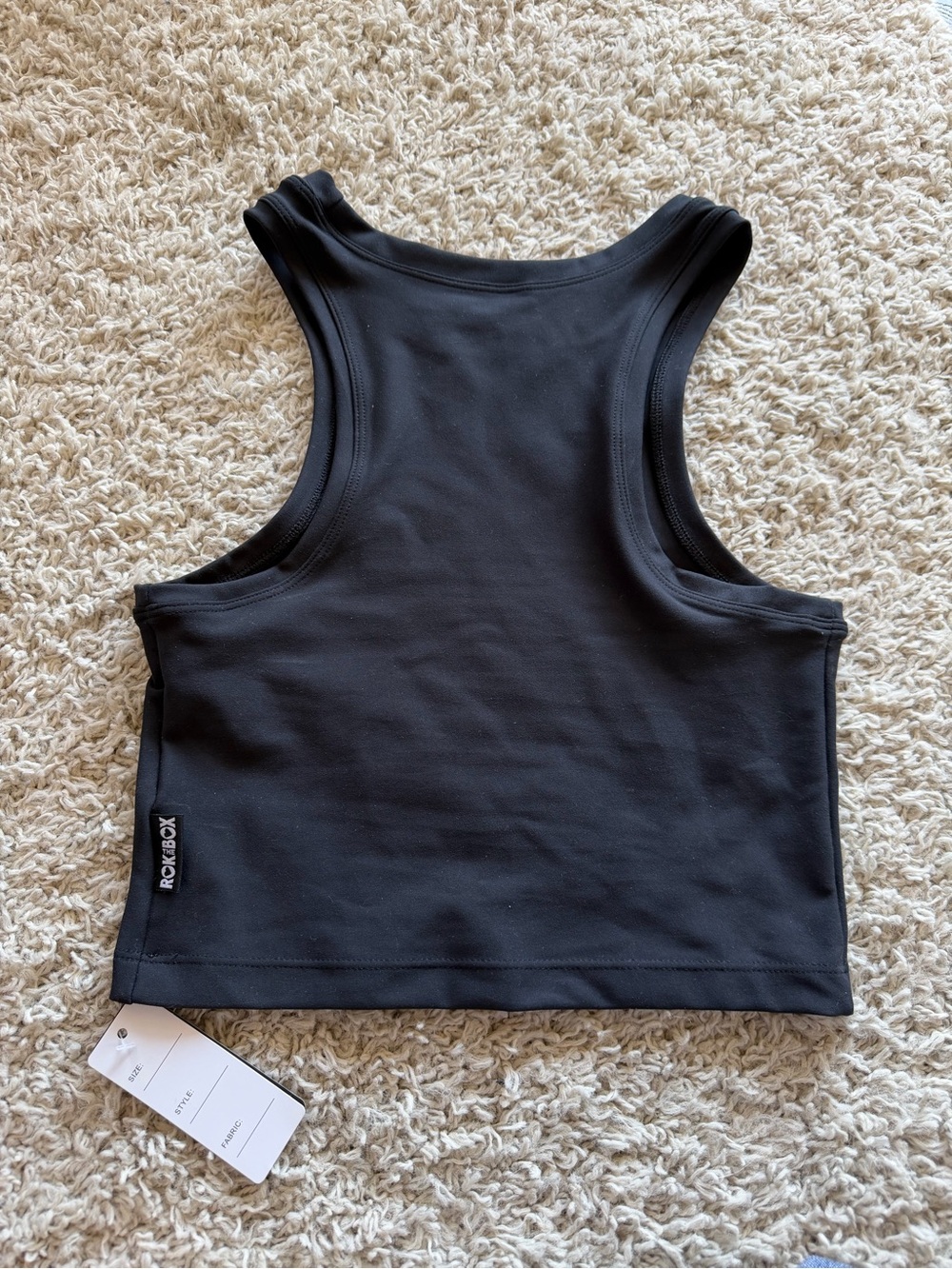 Black RTB Crop Tank Top